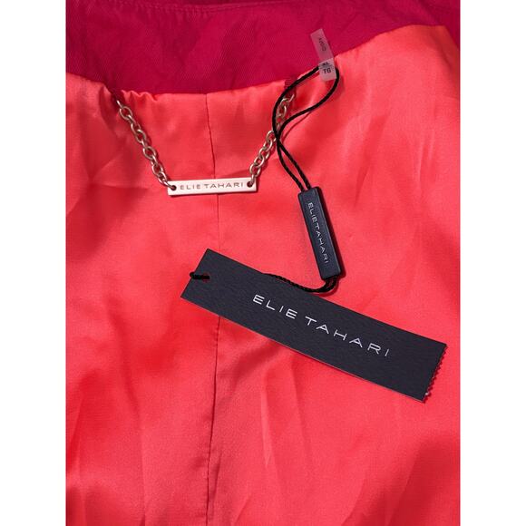 NWT Elie Tahari Judith Cropped Jacket Blazer Women's XL Pink Zip Front Designer - Picture 9 of 10